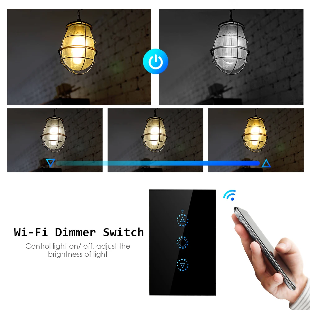 AC 95-250V Smart WiFi Dimmer Switch Voice/APP Remote Control Light Touch Compatible with Amazon Alexa Google Home | Обустройство дома