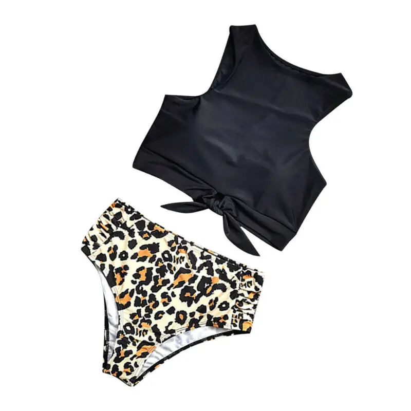 

New Sexy Women Leopard Bikini Swimwear Two Piece Set Swimsuit Bow Biquini