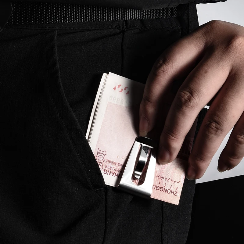 QOONG из нержавеющей стали настраиваемый зажим для денег денежный держатель