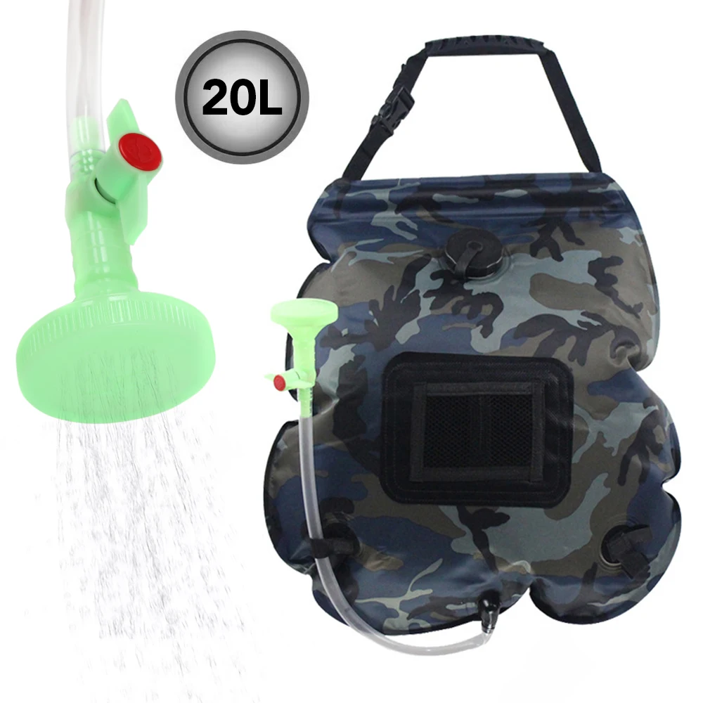 

Water Bag Collapsible Water Container 20L Portable Camping Shower Bag Hot Water Bag by Solar Power for Outdoor Camping Equipment
