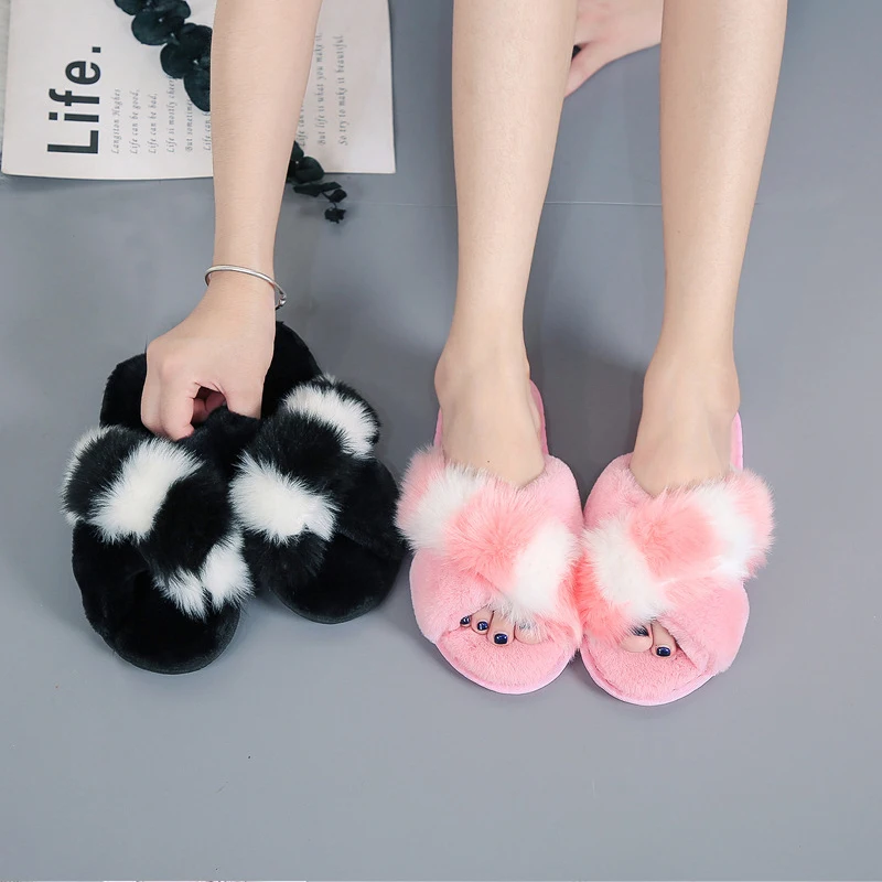 Домашние женские удобные домашние тапочки Нескользящие мягкие зимние Цветные