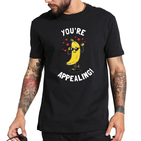

Cool Cartoon Banana You Are Appealing Print T-shirt Men Funny 100% Cotton Short Sleeve T Shirt