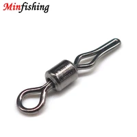 minfishing 50 pcslot fishing rolling swivel with clip fishing line hook connector accessories swivel snap
