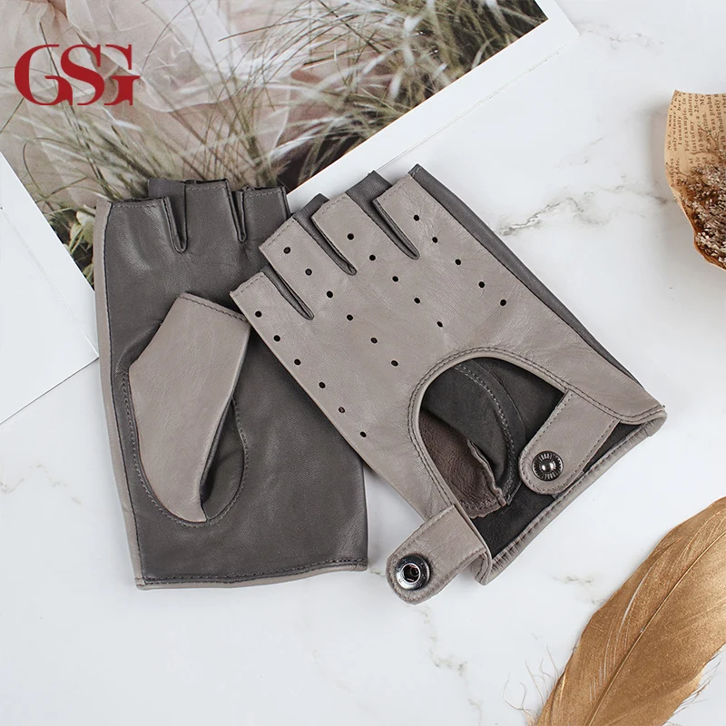 Женские плетеные перчатки из овечьей кожи без пальцев | Аксессуары для одежды