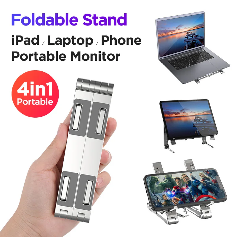 

Foldable Laptop Stand 4in1 ipad mini Portable Monitor Holder Adjustable Notebook Stand Tablet Stand Support For MacBook Air Pro