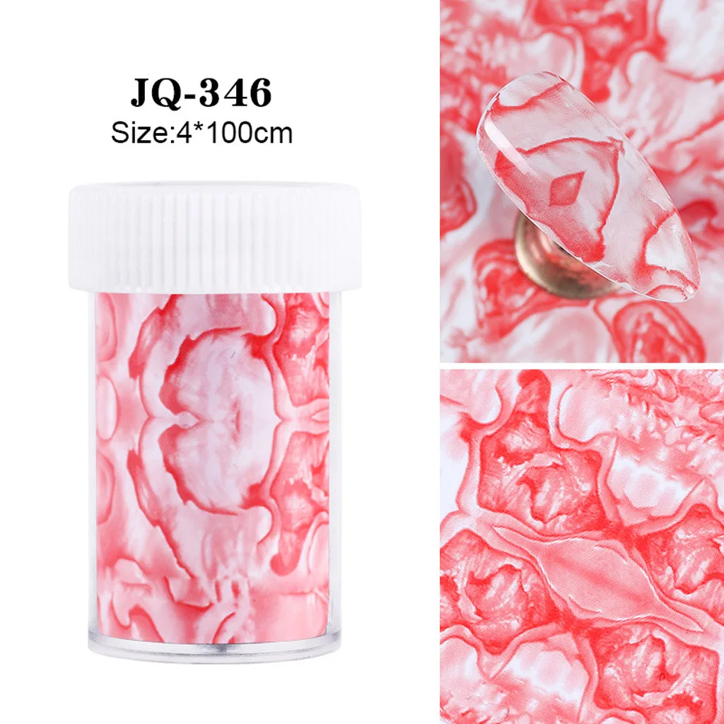 Цветной мраморный блестящий камень рок для дизайна ногтей Фольга клей наклеек