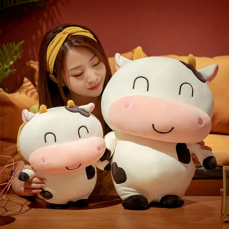 

35/50/65cm Cute Animal Cartoon Cow Stuffed Plush Toy Kawaii Cattle Comfortable Soft Toy Children Birthday Present Christmas Gift