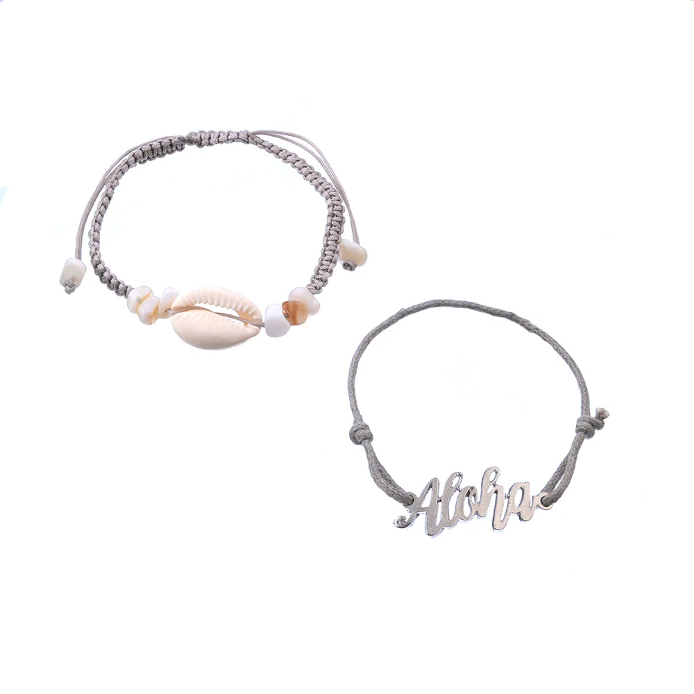 2 шт./компл. богемный простой кожаный плетеный браслет в стиле ретро с