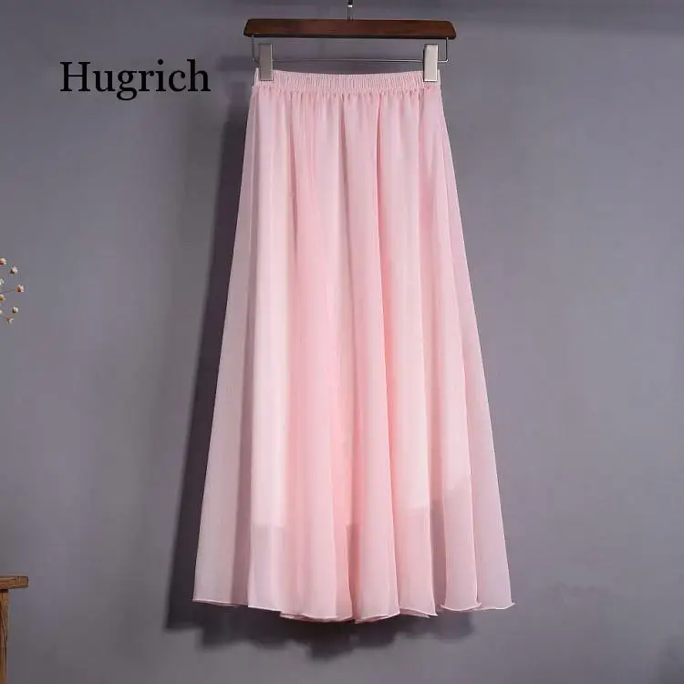 Юбка-макси Женская плиссированная однотонная красная черная с высокой талией на