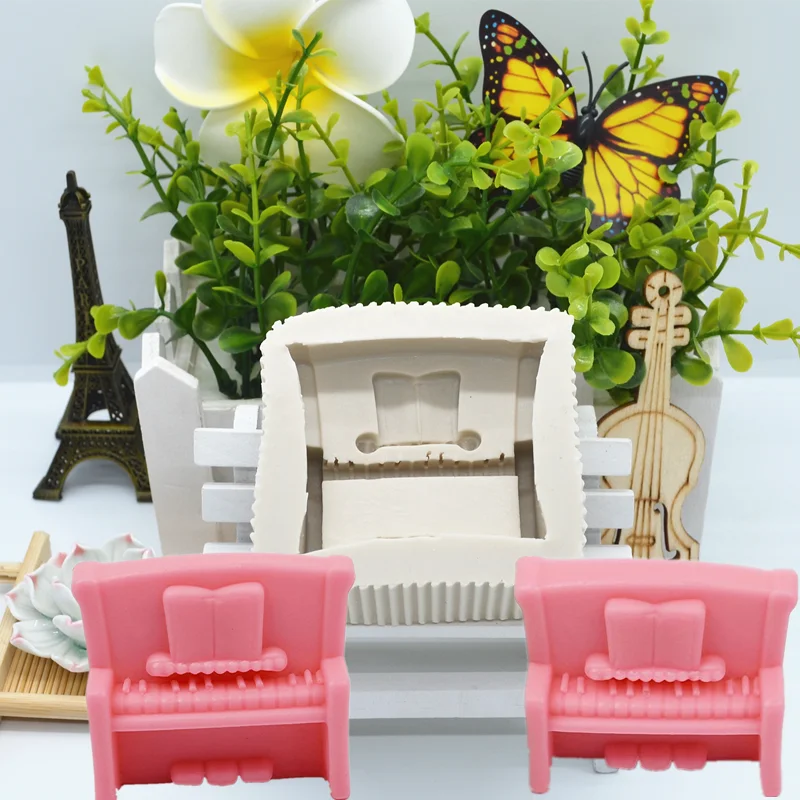 

3D piano shape Silicone mold dessert cake lace decoration DIY chocolate candy pastry fondant mold Resin kitchen baking tools