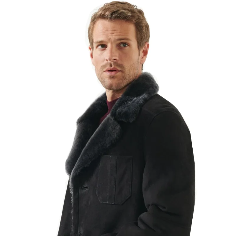 

Мужские пальто в японском и корейском стиле, новинка 2020, плотное кожаное пальто с двойным воротником, меховое пальто