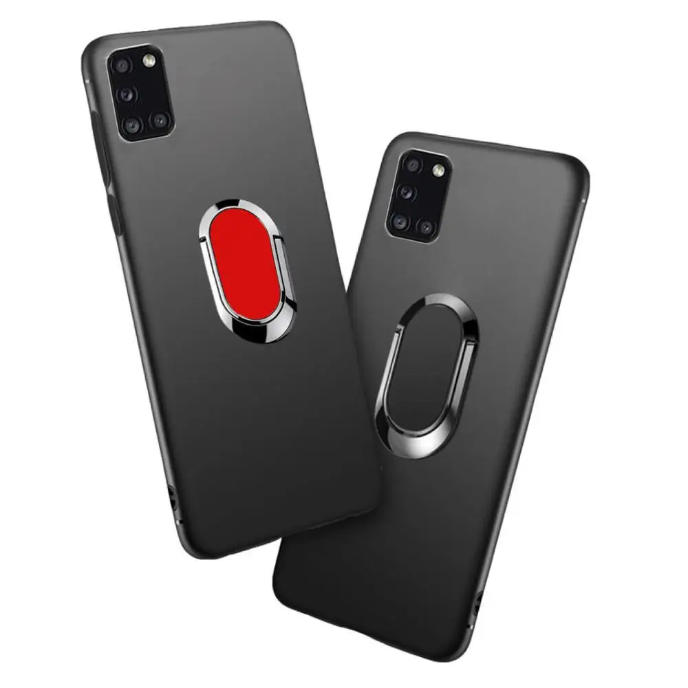Чехол для Samsung M31S металлический магнитный силиконовый чехол с кольцом держателем