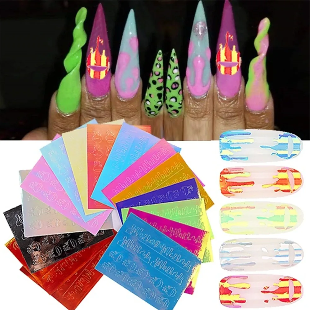 16 цветов/набор голографические наклейки для ногтей | Красота и здоровье