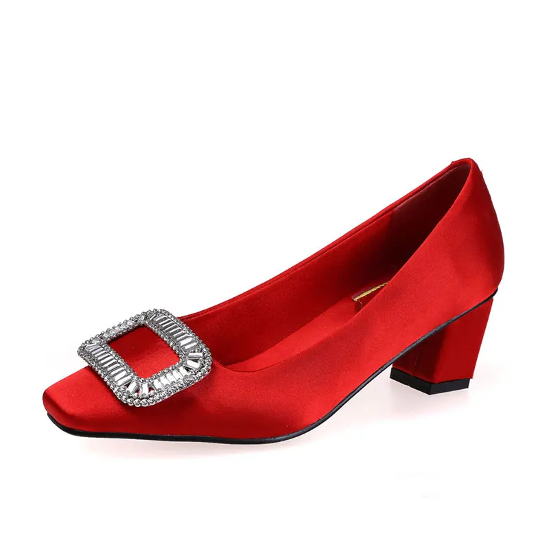 

Fashion Summer Women's Casual Shose Pumps Rhinestone Thick heel Pointed Akle Strap Party Dress Shoes