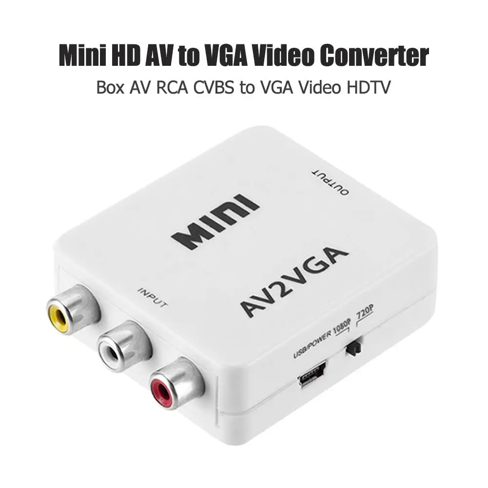 Мини-преобразователь видео HD AV2VGA устройство отображения AV RCA CVBS в VGA HDTV