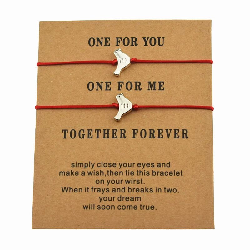 

2 шт./компл. новая ярко-красного цвета веревки в виде симпатичных животных сороки птица, браслеты с брелоками для женщин, мужские толстовки д...