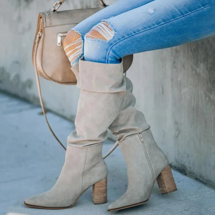 

Женские осенне-зимние ботинки на молнии, с круглым носком