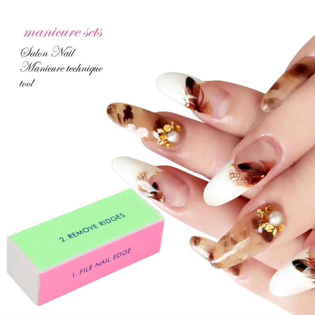 

Women Beauty Acrylic Nail Art Tips Buffer Polishing Sanding Block Buffer 4 Way File Salon Manicure Nail Art Tips Tools