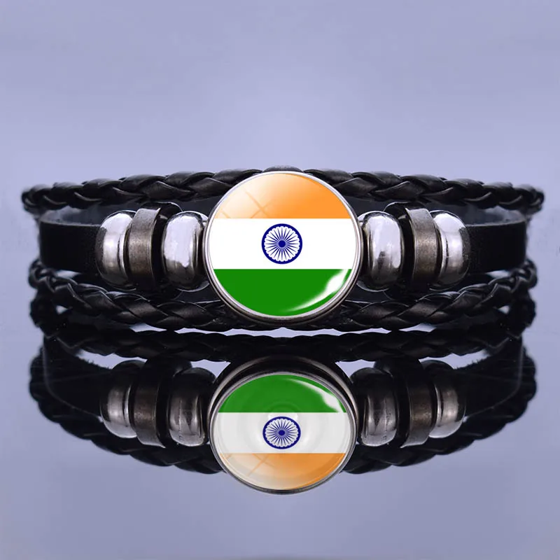 Браслет с флагом в стиле панк Китай Россия Индия Афганистан Япония Корея