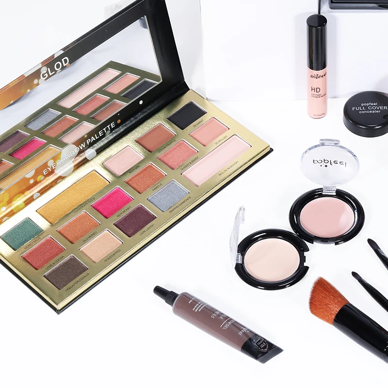 

35pcs/box All In One Makeup Kits Full Starter Light Makeup Gift Box Include Eyeshadow Lip Gloss Makeup Brushes Makeup Sets