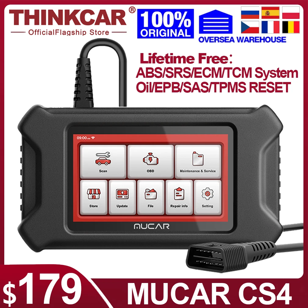 THINKCAR MUCAR CS4 Professional OBD2 масло сканера/EPB/SAS/TPMS инструмент для сброса диагностики