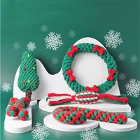 bite resistant pet dog chew toys for small dogs cleaning teeth puppy dog rope knot candy toy playing animals dogs toy christmas