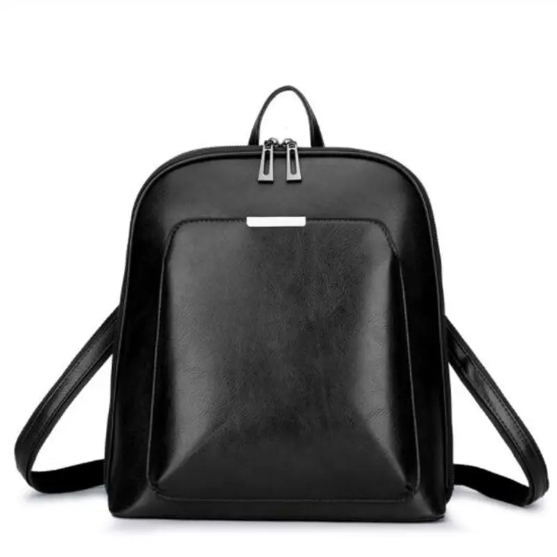 

Vintage Women Backpack High Quality Leather School Bag for Girls Lady Simple Style Backpack Large Capacity Leisure Shoulder Bag