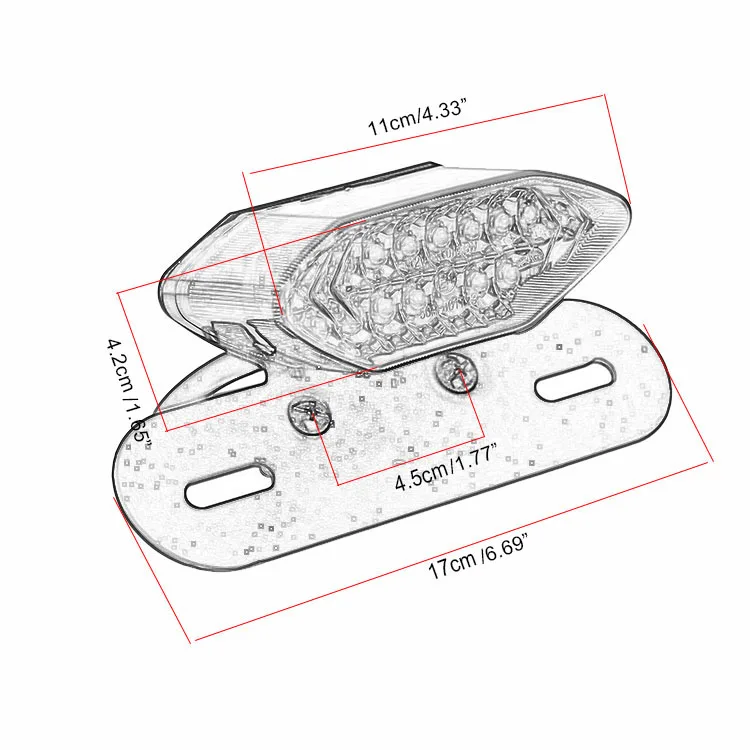 Портативный светодиодный стоп светильник сигнал поворотники интегрированные 12