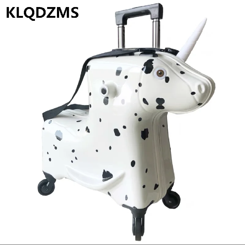 KLQDZMS Kids Riding luggage 20 Inch Travel Suitcase On Wheels Children's Trolley Case Multifunctional Rolling  Suitcase