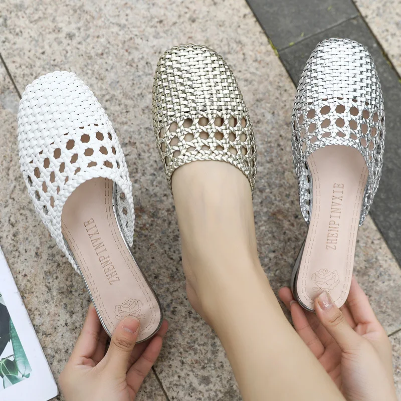 Женские летние мюли, сетчатые Лоферы без шнуровки, дизайнерская обувь на низком каблуке от AliExpress WW