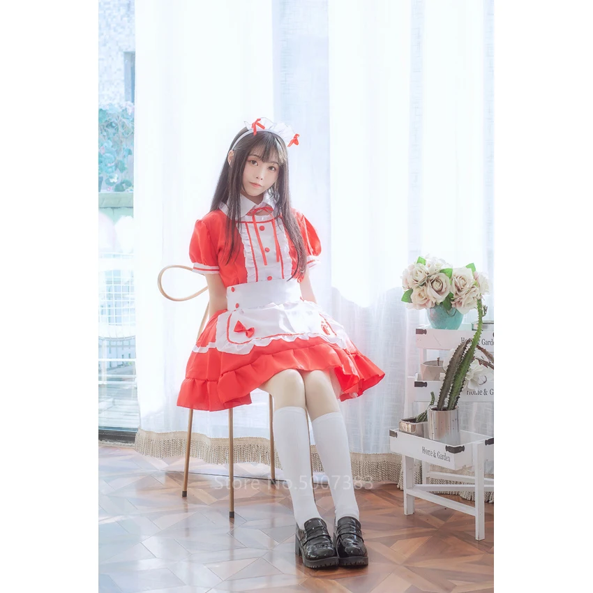 Женский костюм милой горничной карнавальный аниме униформа кафе для вечерние
