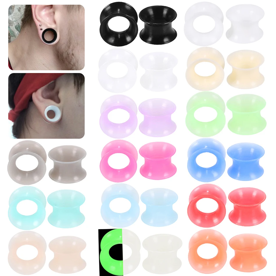 

30Pcs/lot 3-16mm Silicone Tunnels Ear Expanders Gauges Earrings Piercing Flexible Double Flared Ear Dilations Stretchers Jewelry