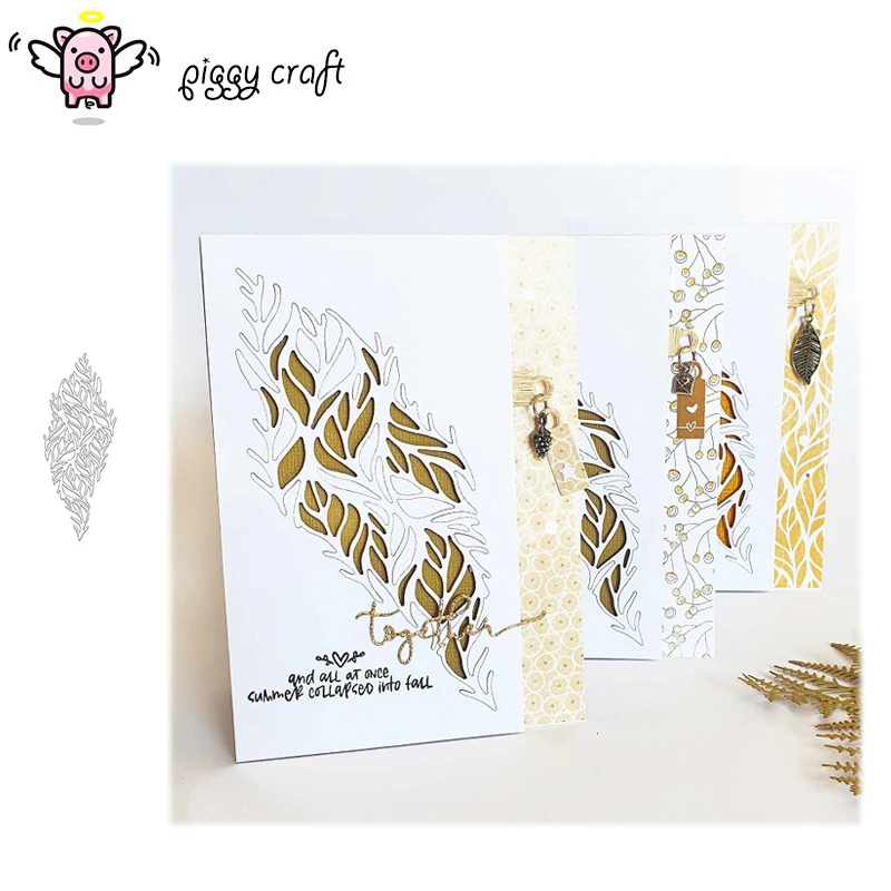 

Piggy Craft metal cutting dies cut die mold Leaf strip decoration Scrapbook paper craft knife mould blade punch stencils dies