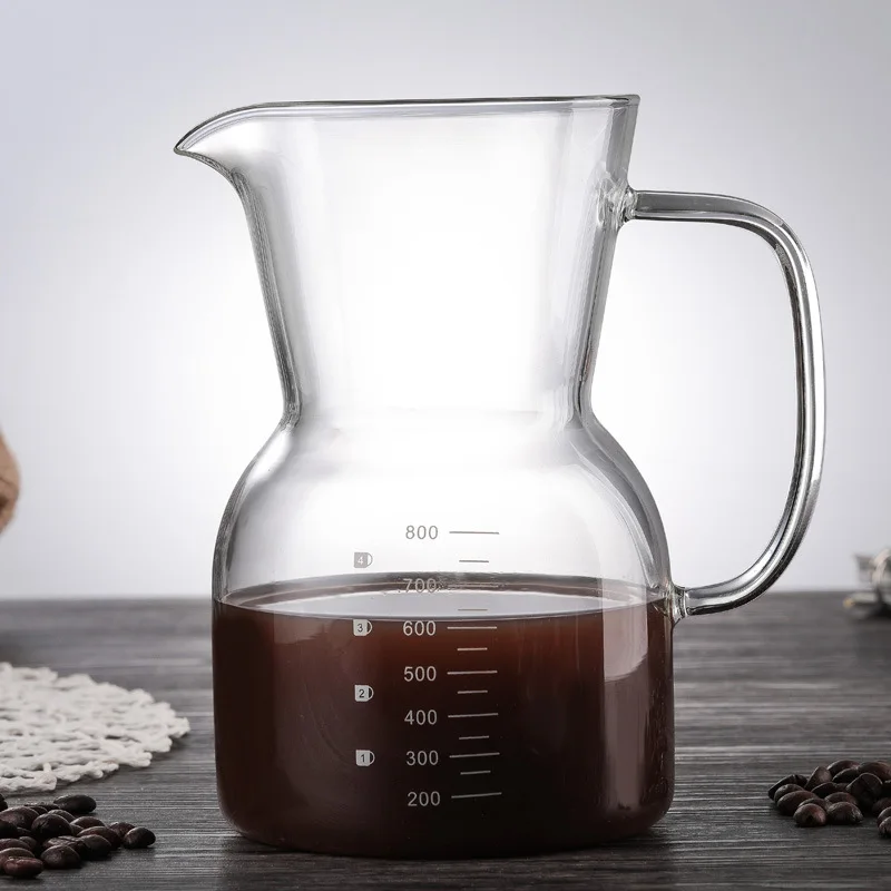 Стеклянный кофейник 800 мл зеркальные фильтры для кофе Перколятор из нержавеющей