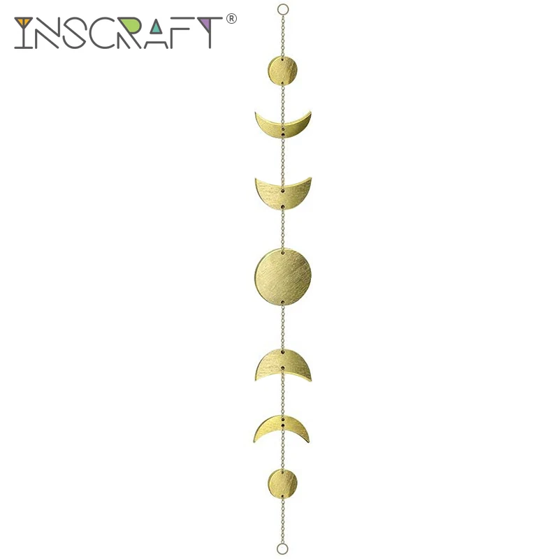 Настенная гирлянда в стиле бохо декоративное украшение виде Луны из металла