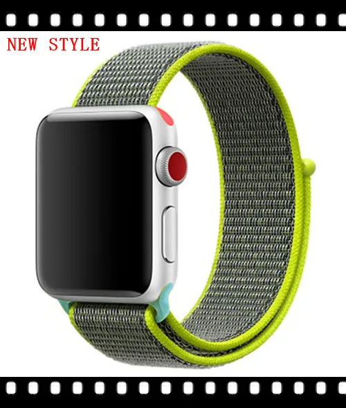 Flash yellow 1 hit Нейлоновый ремешок для Apple Watch band 42 мм 38 мм iWatch 4 band 44 мм 40 мм Браслет спортивная петля ремешок для часов correa ремень дышащий - Цвет ремешка: Flash yellow 1 hit