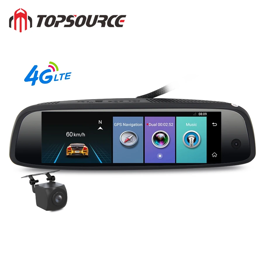 TOPSOURCE 2 + 32G автомобильное специальное зеркало DVR камера 4G Android 7 86 &quotADAS BT Full HD 1080P