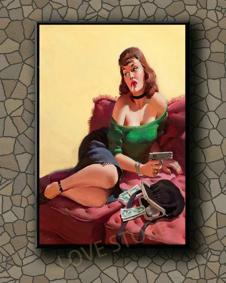 

P396 Vintage Beautiful Pin-up Girl Classic Picture 53 Silk Fabric Poster Art Decor Indoor Painting Gift