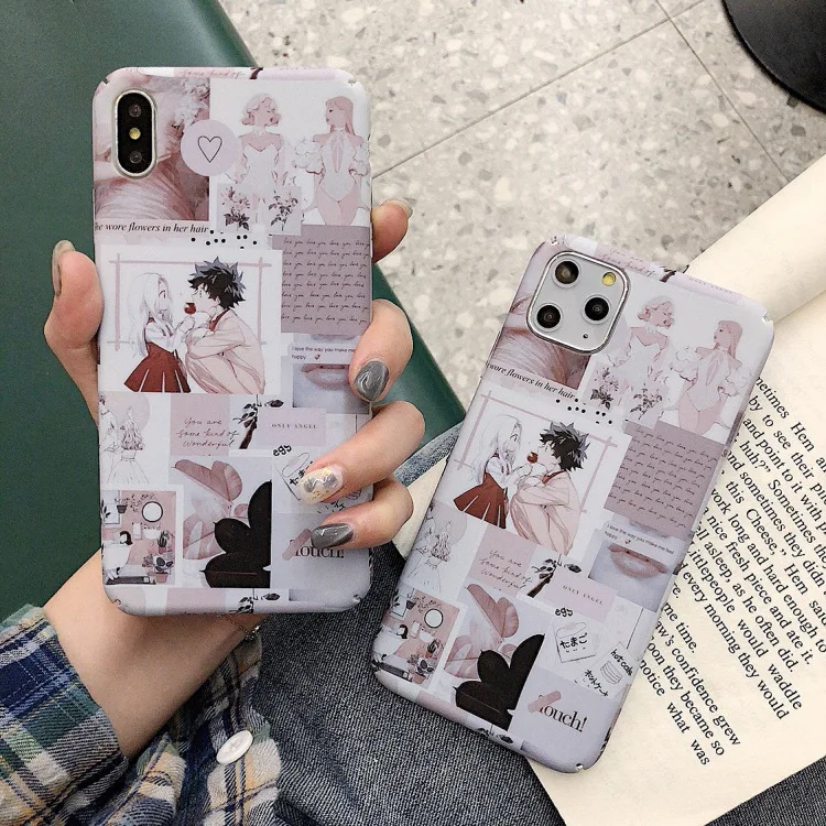 Ретро Милый Постер для девочек аниме чехол телефона Apple iPhone 12 11 Pro Max XS XR X 6 s 7 8 Plus mini