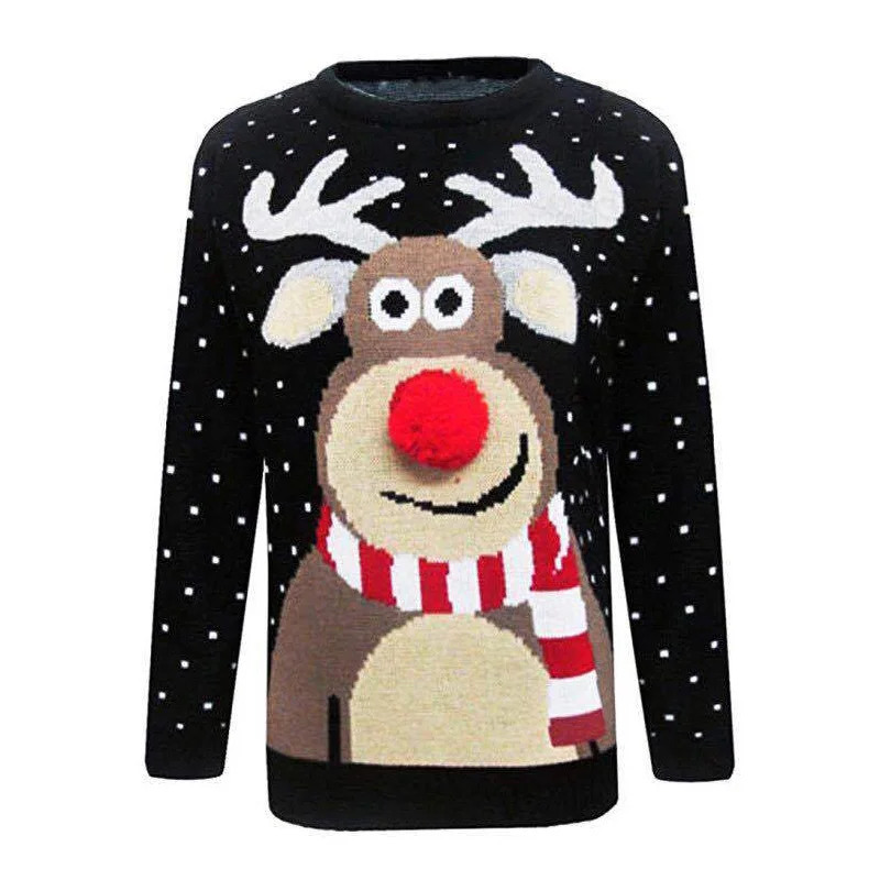 Рождественский свитер унисекс для мужчин и женщин пуловер Санта-эльфа отдыха