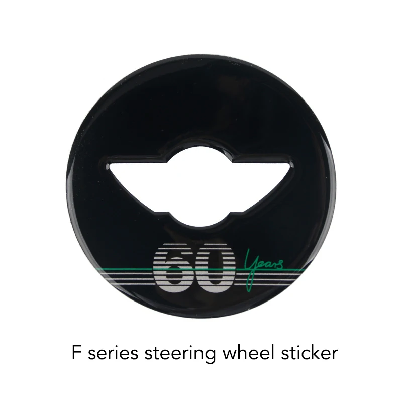 F Steering Wheel Автомобильный 60 годовщина эпоксидные наклейки на выходе ручная передача наклейка на интерьер для Mini Cooper S JCW F55 F56 аксессуары для хэтчбеков - Название цвета: F Steering Wheel