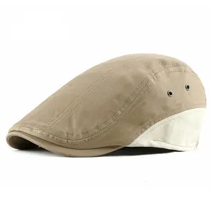 Retro Berets Newsboy Caps For Men Patchwork Casual Ivy Hat British Duckbill Visor Cabbie Hats Autumn Gorras Planas Flat Cap