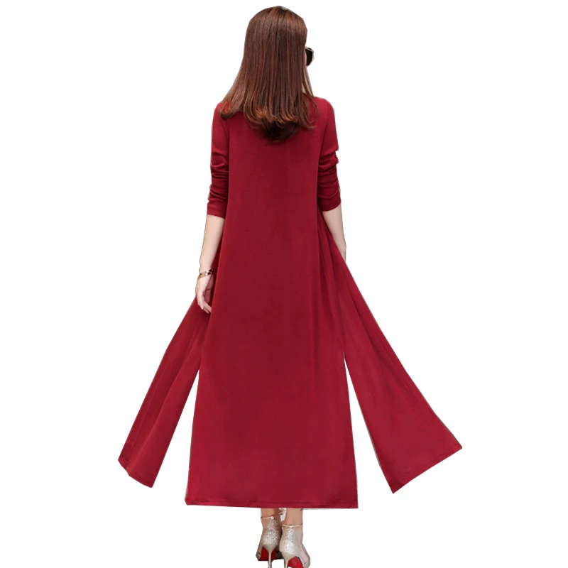 Женский длинный вязаный кардиган размера плюс весна осень 2020 Повседневный