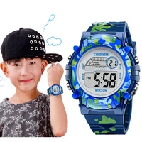 kids watches led colorful flash digital waterproof alarm for boys girls date week creative childrens clock smartwatch