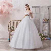 tulle wedding dress illusion strapless half sleeves lace applique backless lace up bridal ball gown