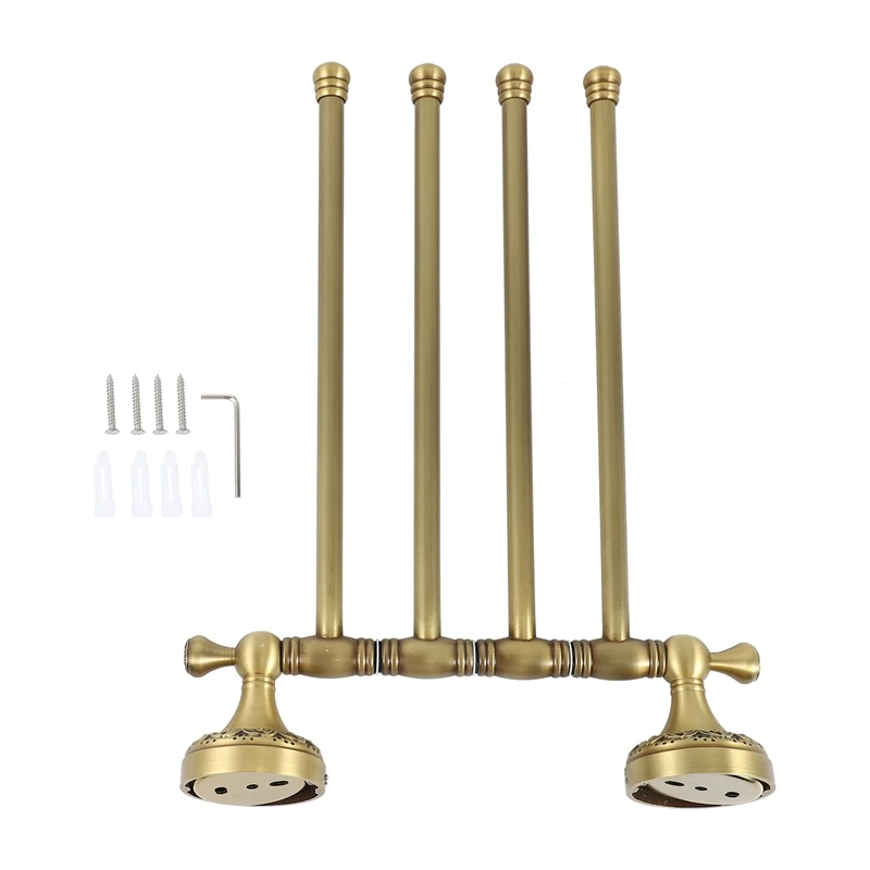 

Bathroom Accessories,Antique Brass Towel Bars For Bathroom, Wall Mounted, Swivel Towel Rack Holder, 4 Arms