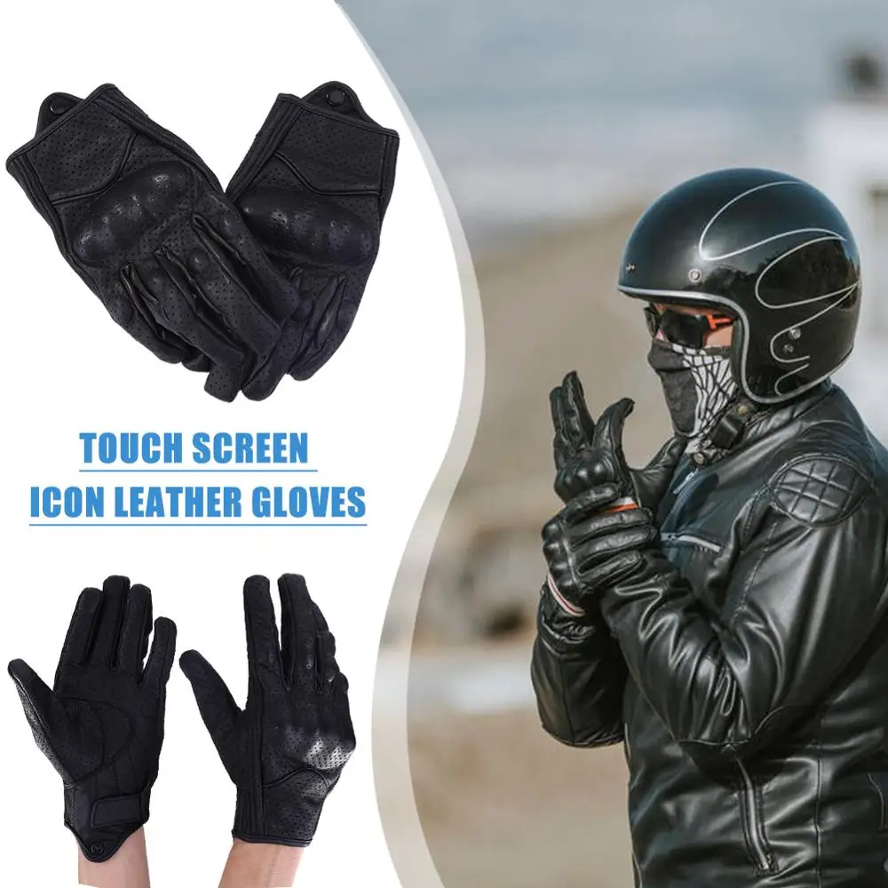 Кожаные Мотоциклетные Перчатки Сенсорный экран motocicleta велосипедные перчатки