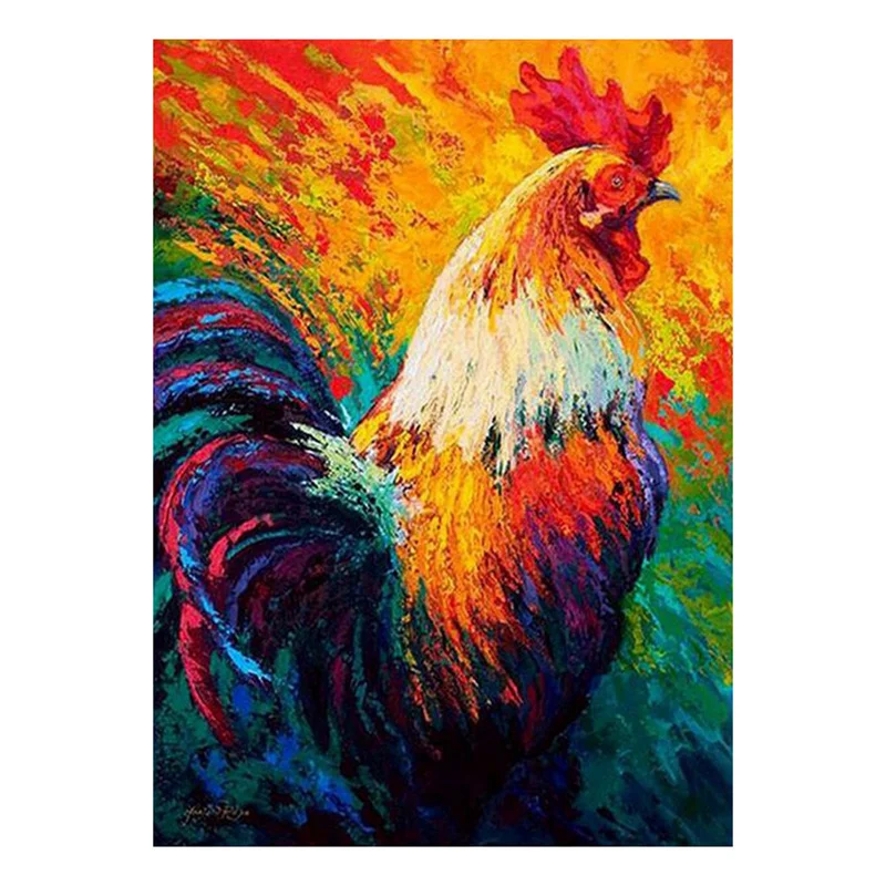

3D DIY Diamond Painting Cross Stitch Rooster painting Crystal Needlework Diamond Embroidery Animal Full Diamond Decorative