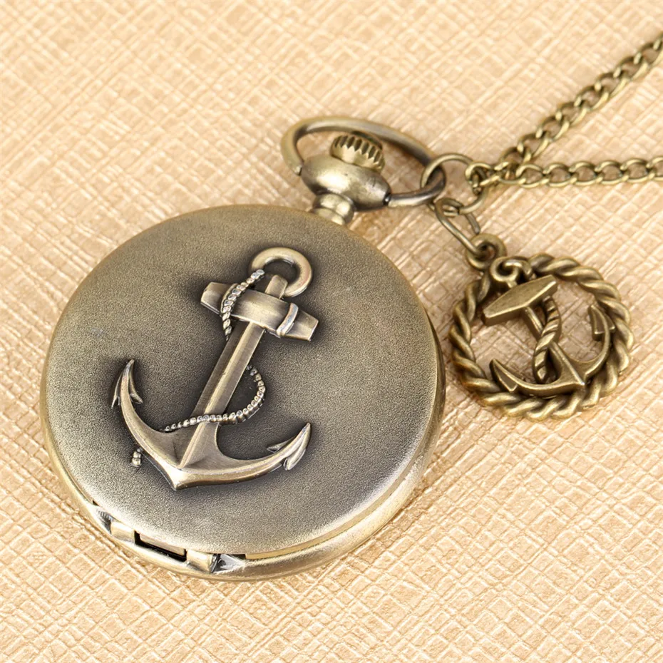 Винтажные бронзовые SailingTheme кварцевые карманные часы римские цифры дисплей часы с ожерельем изысканный кулон часы Прямая поставка