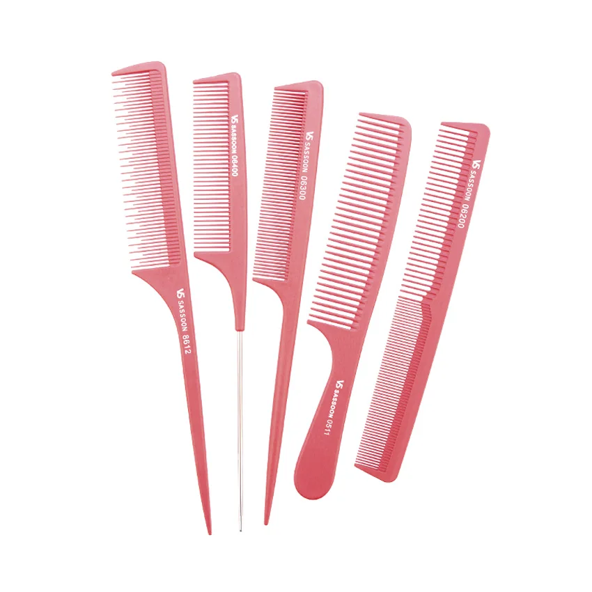 9 шт Расческа для стрижки волос красного цвета углеродная Антистатическая